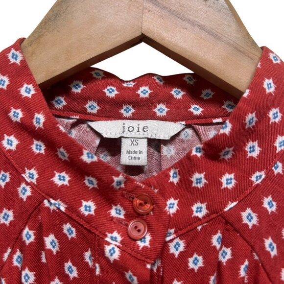 Joie Red Dolman Sleeve Hidden Button Belted Dress Size XS - Picture 5 of 5